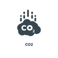 co2 icon. carbon emissions reduction concept symbol design, vect