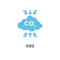 co2 icon. carbon emissions reduction line on white concept symbo