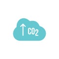 CO2 Icon. Cloud Carbon Dioxide Emissions Arrows Up Illustration. Pollution of air and the environment. Stock vector illustration Royalty Free Stock Photo