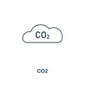 Co2 icon outline style. Premium pictogram design from power and energy icon collection. Simple thin line element. Co2 icon for web Royalty Free Stock Photo
