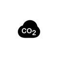 CO2 inside cloud icon and simple flat symbol for website,mobile,logo,app,UI Royalty Free Stock Photo