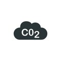 CO2 inside cloud icon and simple flat symbol for website,mobile,logo,app,UI Royalty Free Stock Photo