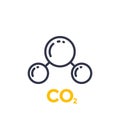 Co2 molecule line icon