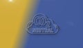 CO2 neutral zero emission decarbonize symbol 3d with shadow Royalty Free Stock Photo