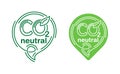 CO2 neutral emblem in thin line