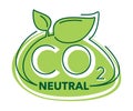 CO2 neutral green decorative sticker Royalty Free Stock Photo