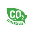 CO2 neutral green stamp - carbon emissions free