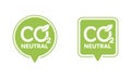 CO2 neutral stamp - net zero carbon footprint