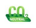 CO2 neutral green stamp net zero carbon footprint Royalty Free Stock Photo