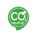 CO2 neutral green stamp - zero carbon footprint Royalty Free Stock Photo