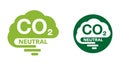 CO2 neutral icon, net zero carbon footprint