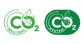 CO2 neutral - net zero carbon decorative label Royalty Free Stock Photo