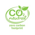 CO2 neutral stamp - carbon emissions free sign Royalty Free Stock Photo