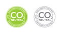 CO2 neutral zero carbon footprint stamp
