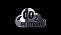 CO2 neutral zero emission decarbonize symbol digital 3d illustration Royalty Free Stock Photo