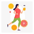 Vector Illustration Artwork To stay hydrated the girl in the illustration is jogging.