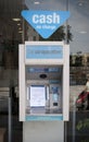 A Co-Operative Bank ATM with an out of service sign on the High Street in the town of St Pierre Port St Peter Port, the main