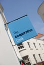 The Co-Operative Bank sign on the High Street in the town of St Pierre Port St Peter Port, the main settlement of Guernsey, The