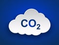 CO2 paper cloud icon, smoke pollutant damage, smog pollution concept, environmental pollution, emissions, carbon dioxide formula Royalty Free Stock Photo