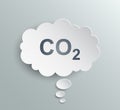 CO2 paper cloud icon, smoke pollutant damage, smog pollution concept, environmental pollution, emissions, carbon dioxide formula