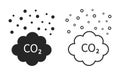 Co2. Co2 pollution cloud. Carbon cloud. Emission of gas in air. Emission exhaust, smog in environment. Reduce c02 from factory, Royalty Free Stock Photo