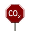 CO2 red stop sign road sign Royalty Free Stock Photo