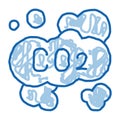 Co2 Smoulder Smoke Steam Air doodle icon hand drawn illustration Royalty Free Stock Photo