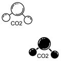 Co2 vector icon set. molecule vector icon set. Royalty Free Stock Photo