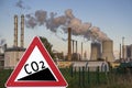 Co2 Warn Sign symbolic image Royalty Free Stock Photo