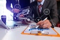 Co working process team working.Coding software developer work with AR new design dashboard computer icons.team business concept Royalty Free Stock Photo