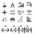 Co working space icon set