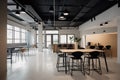 co-working space with modern furniture and sleek design