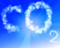 Co2 in blue sky Royalty Free Stock Photo