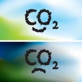 CO2 written as a smoke clouds