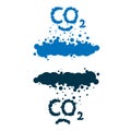 CO2 written as a smoke clouds