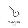 coa de jima icon vector from mexico collection. Thin line coa de jima outline icon vector illustration