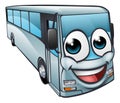 Coach Bus Cartoon Character Mascot