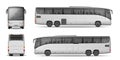 Coach bus isolated on white background. Travel Passenger Bus for advertising and your design. Realistic coach mockup Royalty Free Stock Photo