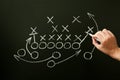 Coach Drawing American Football Playbook Tactics Royalty Free Stock Photo