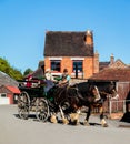 Coach drawn by two Shire horses Royalty Free Stock Photo