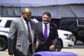 Coach Ed Orgeron and Booger McFarland Royalty Free Stock Photo