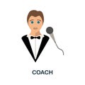 Coach flat icon. Color simple element from wedding collection. Creative Coach icon for web design, templates, infographics and
