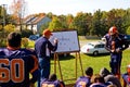 Coach football game strategy Royalty Free Stock Photo