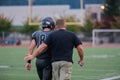 Coach at high school football game Royalty Free Stock Photo