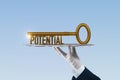 Coach has a key to unlock potential - motivation concept Royalty Free Stock Photo