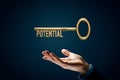 Coach has a key to unlock potential - motivation concept