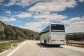 Coach, long haul bus, drives through Spain Royalty Free Stock Photo
