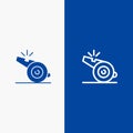 Coach, Referee, Sport, Whistle Line and Glyph Solid icon Blue banner Line and Glyph Solid icon Blue banner