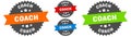 coach sign. round ribbon label set. Seal Royalty Free Stock Photo