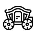 coach transport wedding line icon vector illustration